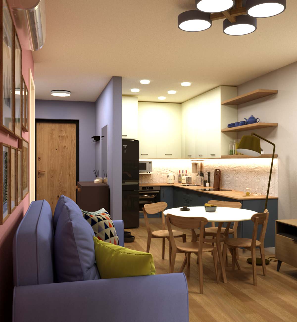 Яркая квартира для девушки ЖК Нагорный