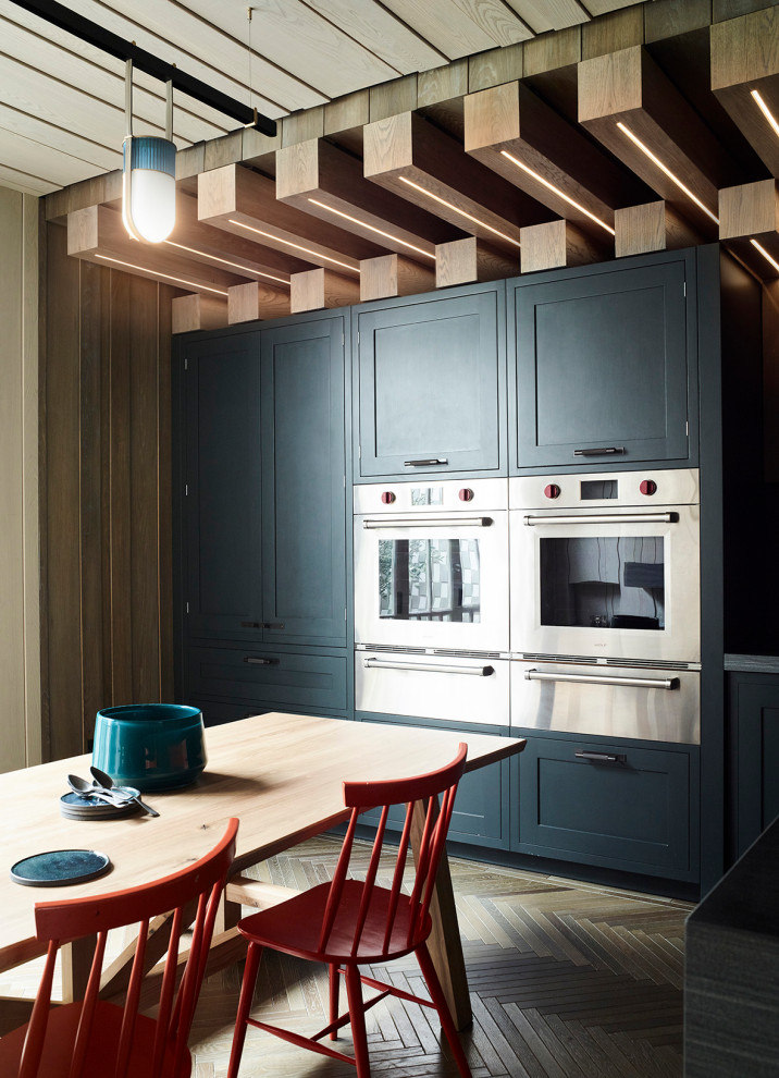 This is an example of a contemporary kitchen in London.