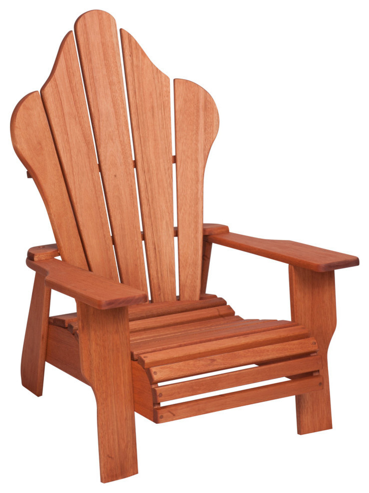 Hinkle Chair, Cinnamon Finish, Red Grandis Adirondack Chair