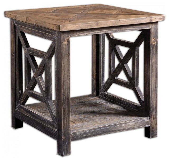 Uttermost 24263 Spiro Reclaimed Wood End Table Farmhouse Side Uttermost 24263 Spiro Reclaimed Wood End Table Farmhouse Side Tables And By Buildcom