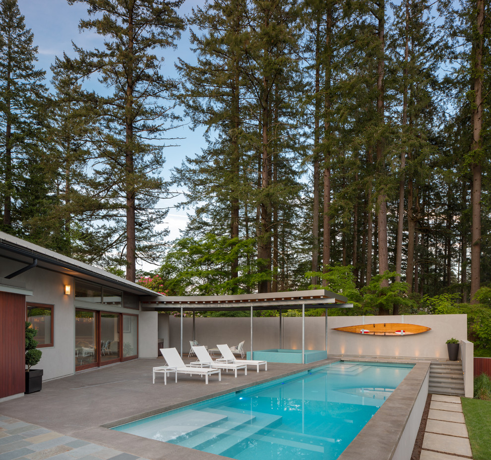 Inspiration for a contemporary pool in Portland.