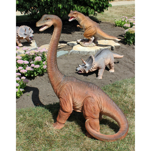 Brachiosaurs Scaled Dinosaur Statue - Contemporary - Garden Statues And ...