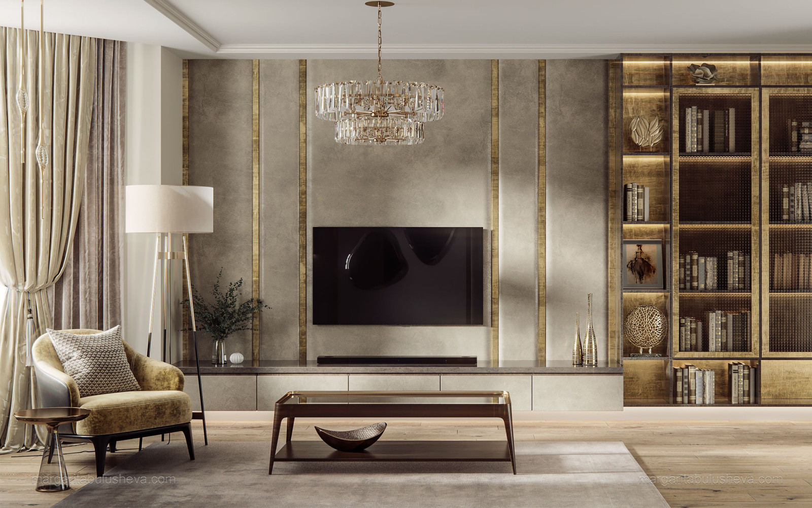 Гостиная из проекта квартиры на Набережной