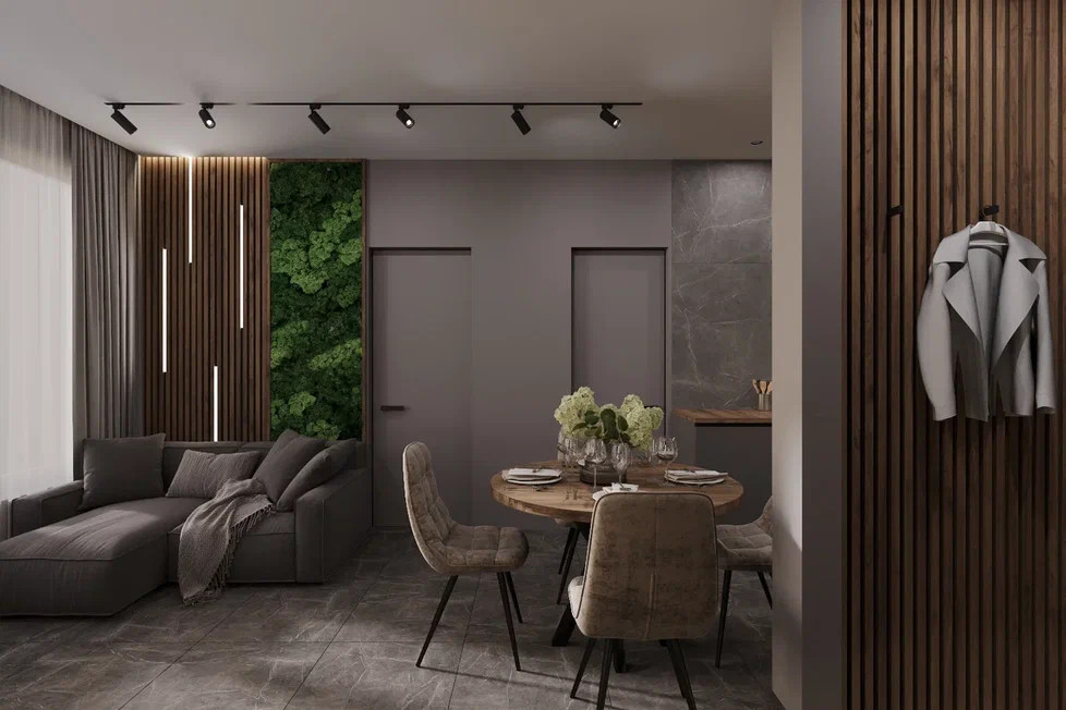 Ремонт квартиры для молодого человека в теплых тоннах