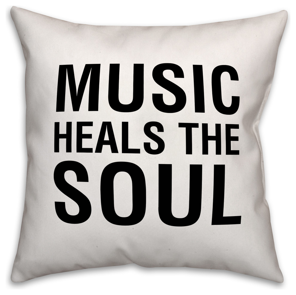 Music Heals the Soul Spun Poly Pillow, 18x18