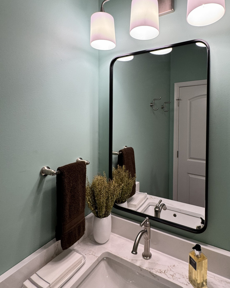 Modern Basement Bathroom with Rift-Cut Oak Vanity