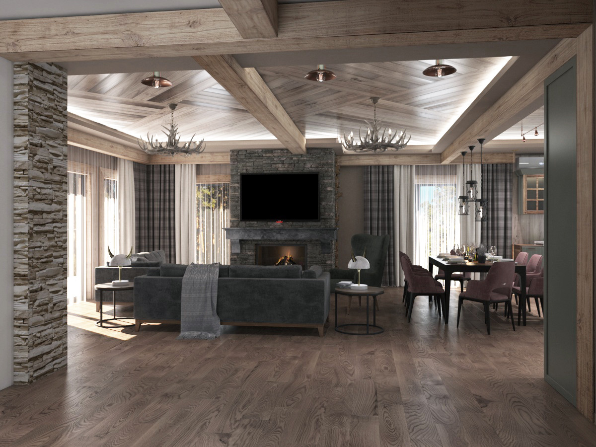 Коттедж с элементами стиля шале