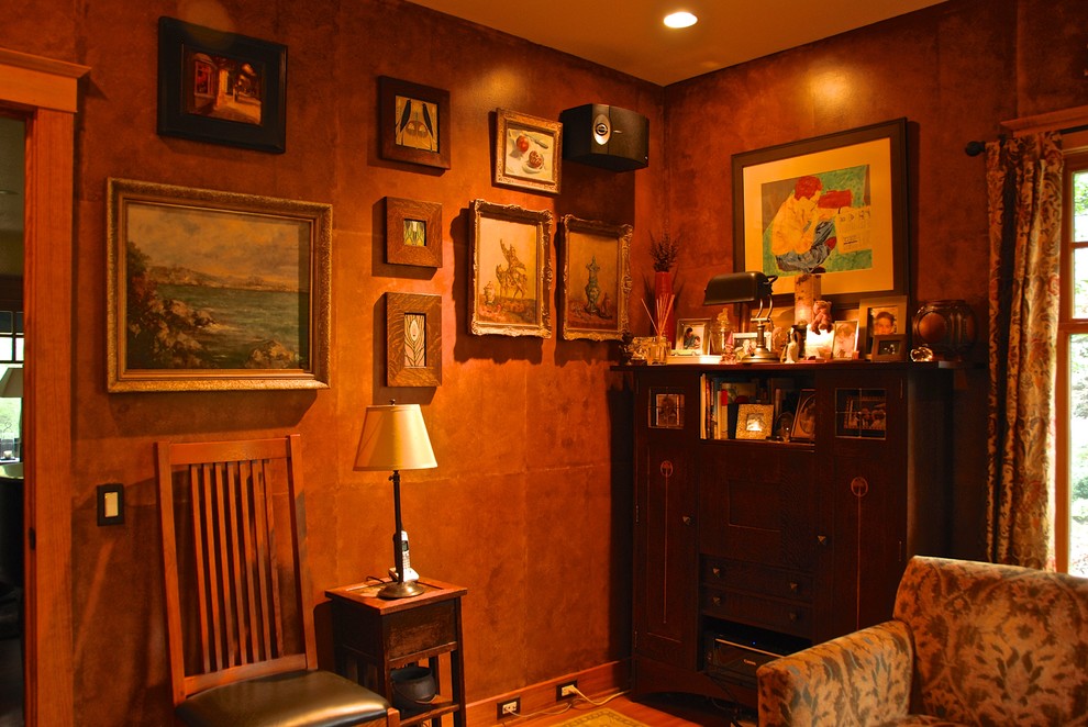 Arts and crafts home office in New York.