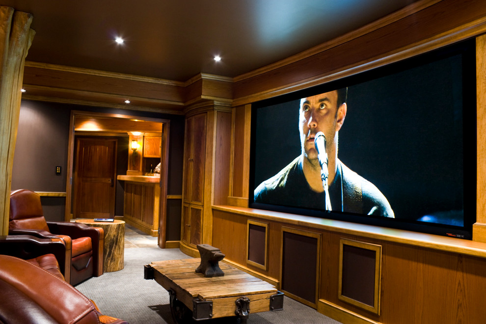 This is an example of a traditional home theatre in Vancouver.