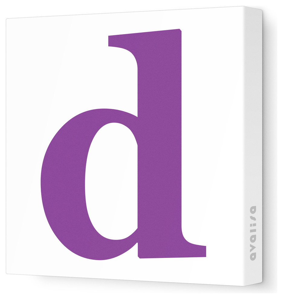 Letter - Lower Case 'd' Stretched Wall Art, 28" x 28", Purple