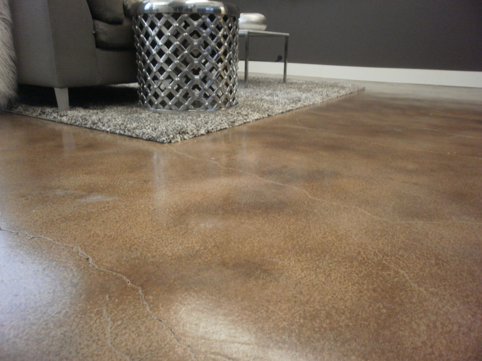 Interior Floor With Water Based Concrete Stain Contemporary