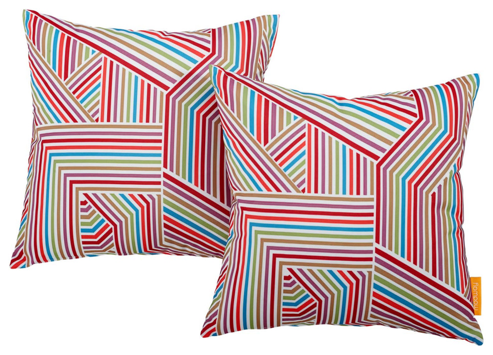 Modway 2-Piece Outdoor Patio Pillow Set, Tapestry