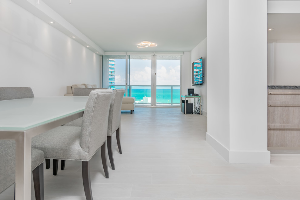 Blue accents on a beach condo