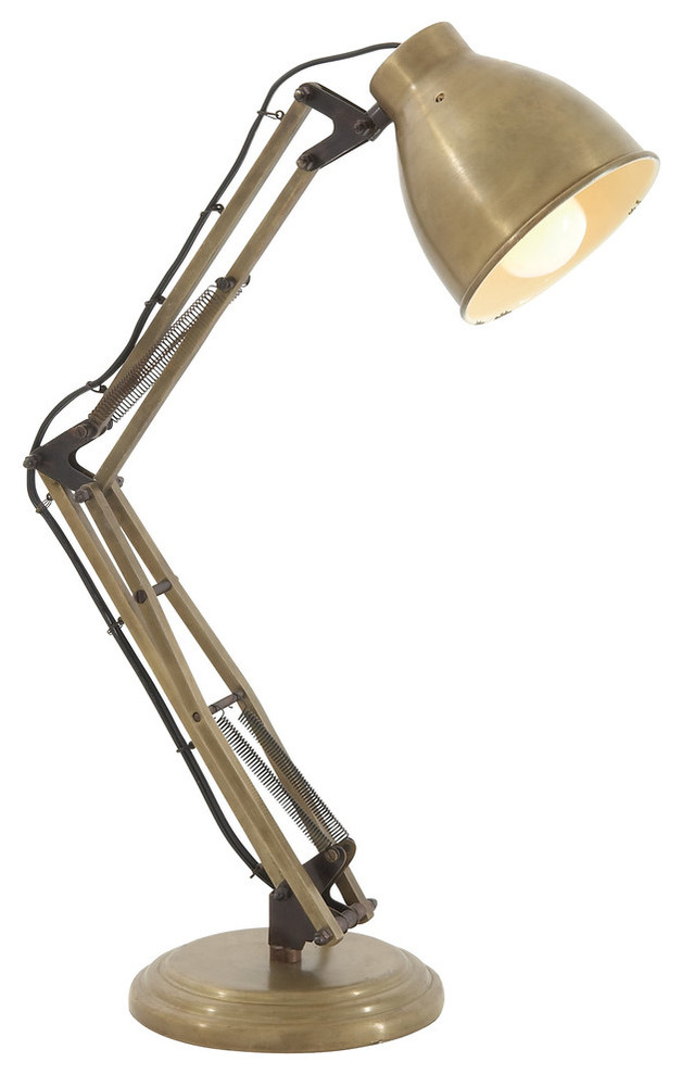 Tarnished Brass Table Lamp