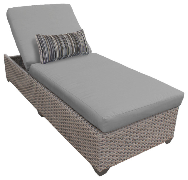 Monterey Chaise Outdoor Wicker Patio Furniture Grey
