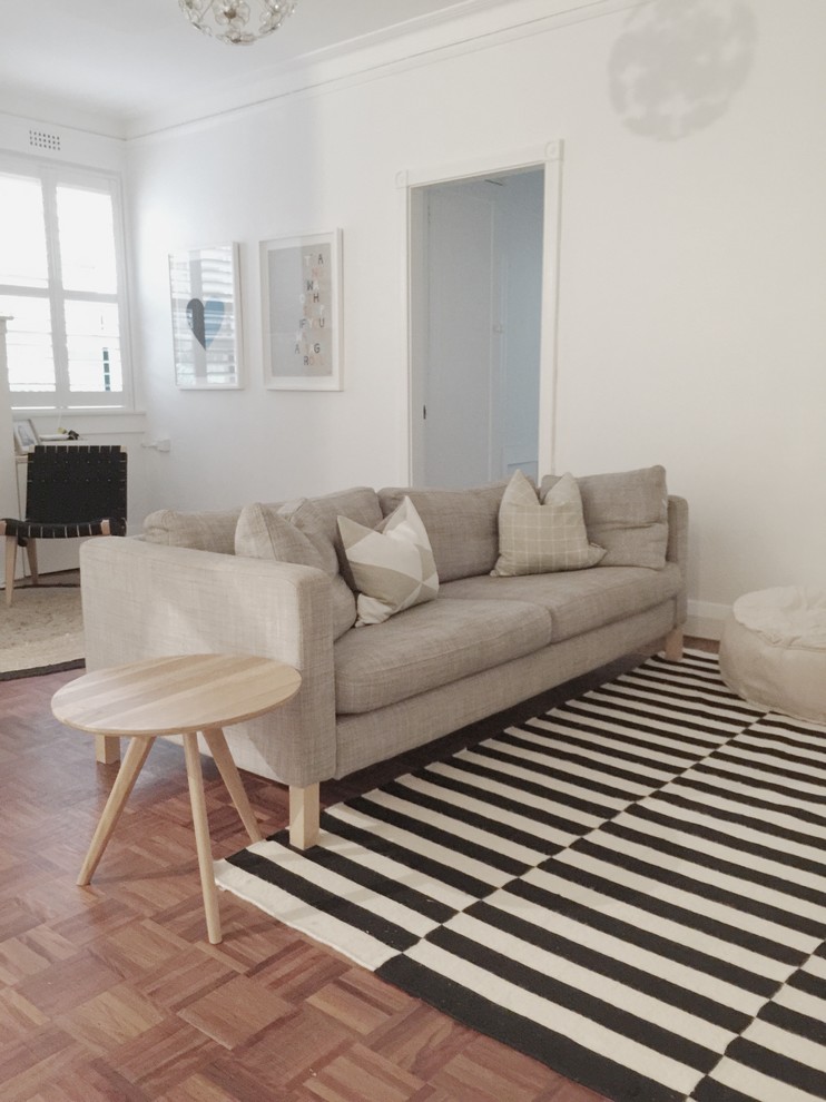 Design ideas for a scandinavian living room in Sydney.