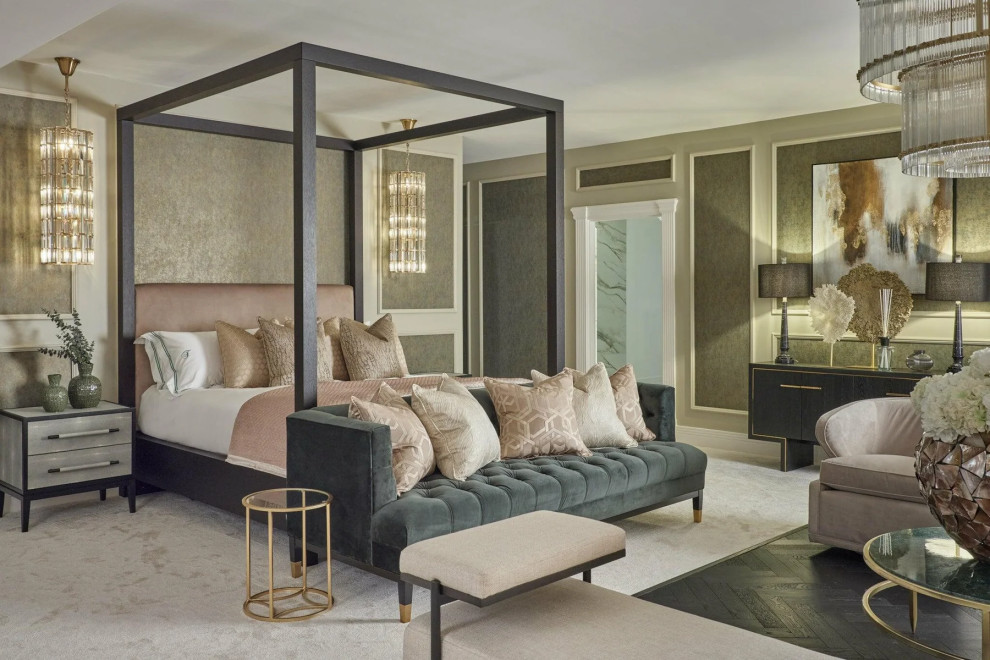 Design ideas for a classic bedroom in West Midlands.