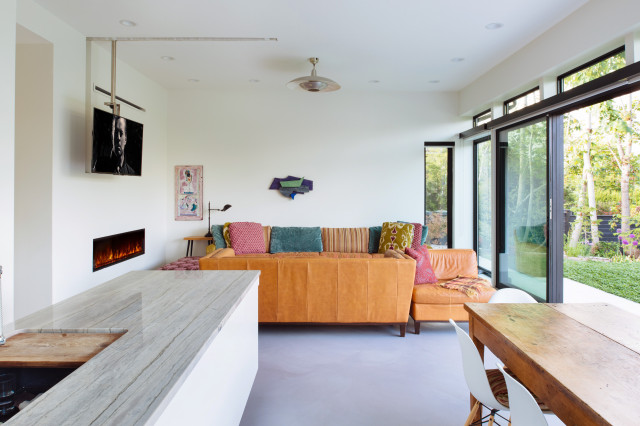 Modern Rustic Minimalism contemporary-living-room
