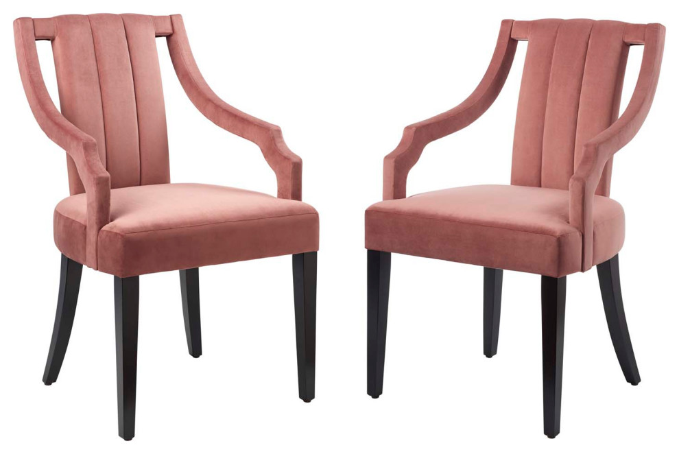 Virtue Performance Velvet Dining Chairs, Set of 2, Dusty Rose