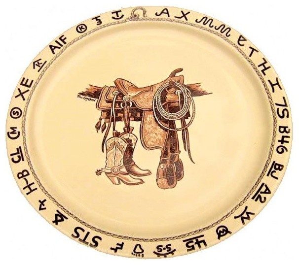 Boots and Brands Western Serving Plate - Rustic - Serving Dishes And