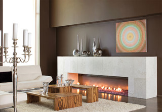 Marble Fireplace - Contemporary - Living Room - Atlanta - by MLW Stone