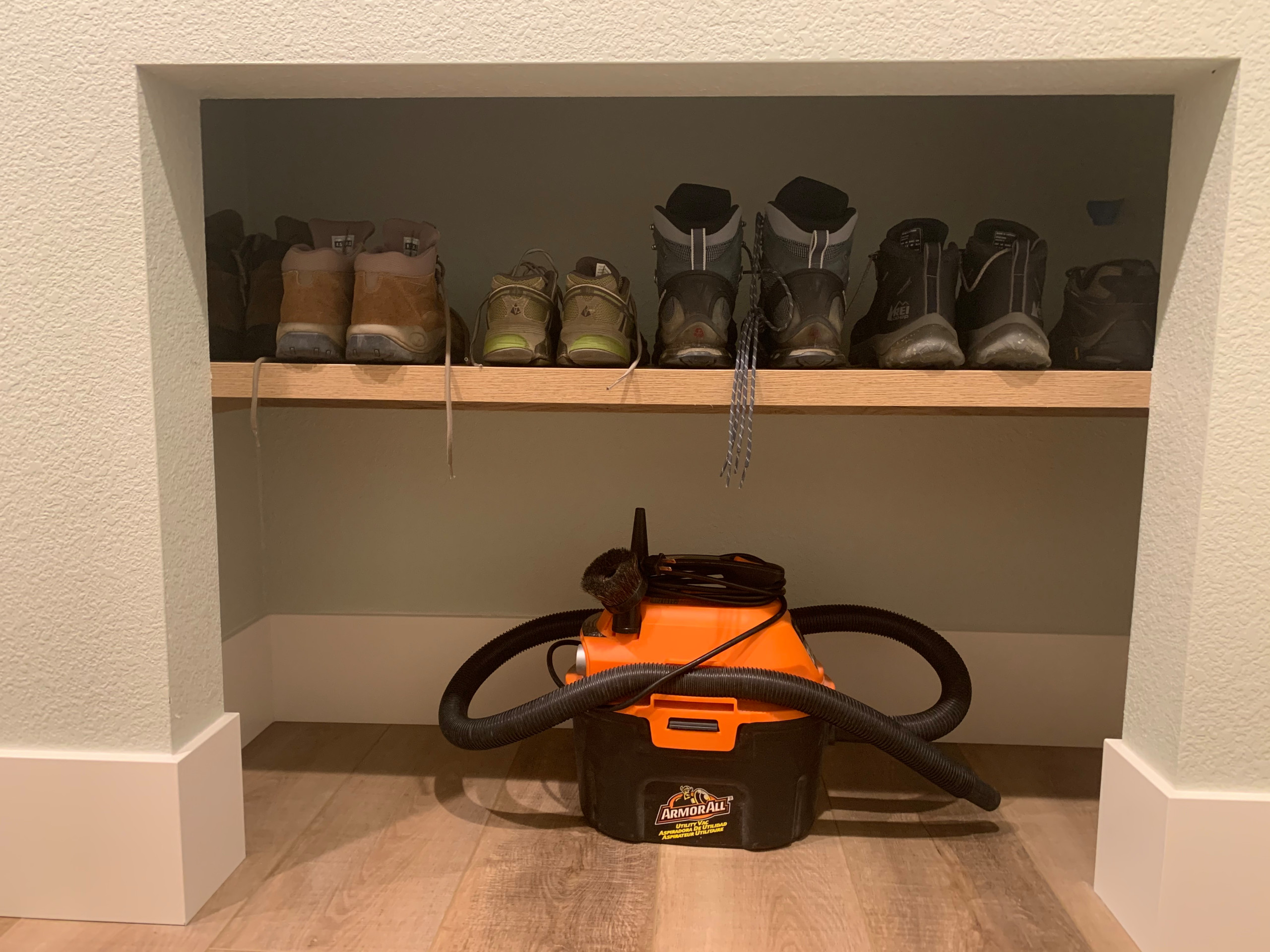 MUDROOM STORAGE-Finished an unused space to match the Laundry room