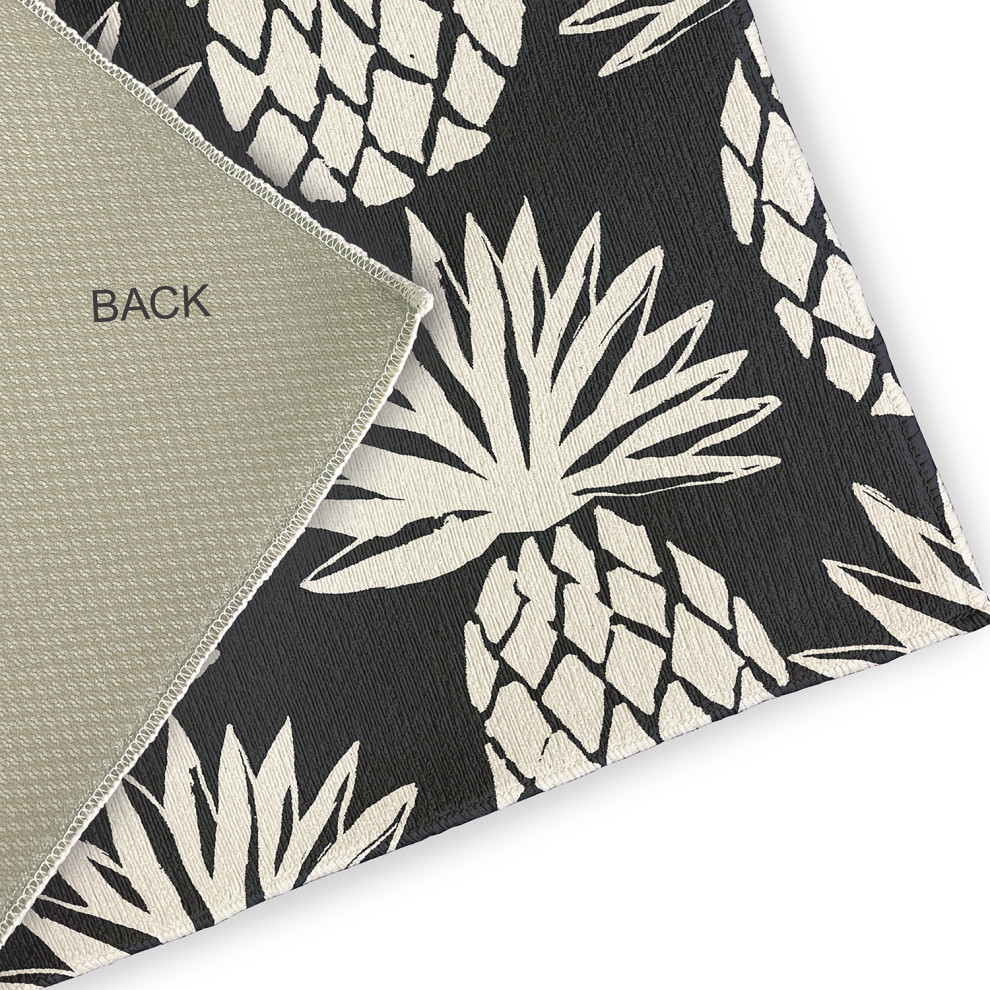 2' x 3' Pineapple Pattern Indoor/Outdoor Rug, Dusty Smoke, 4' x 6