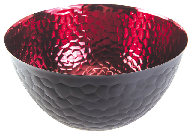 Hammered Red Salad Bowl
