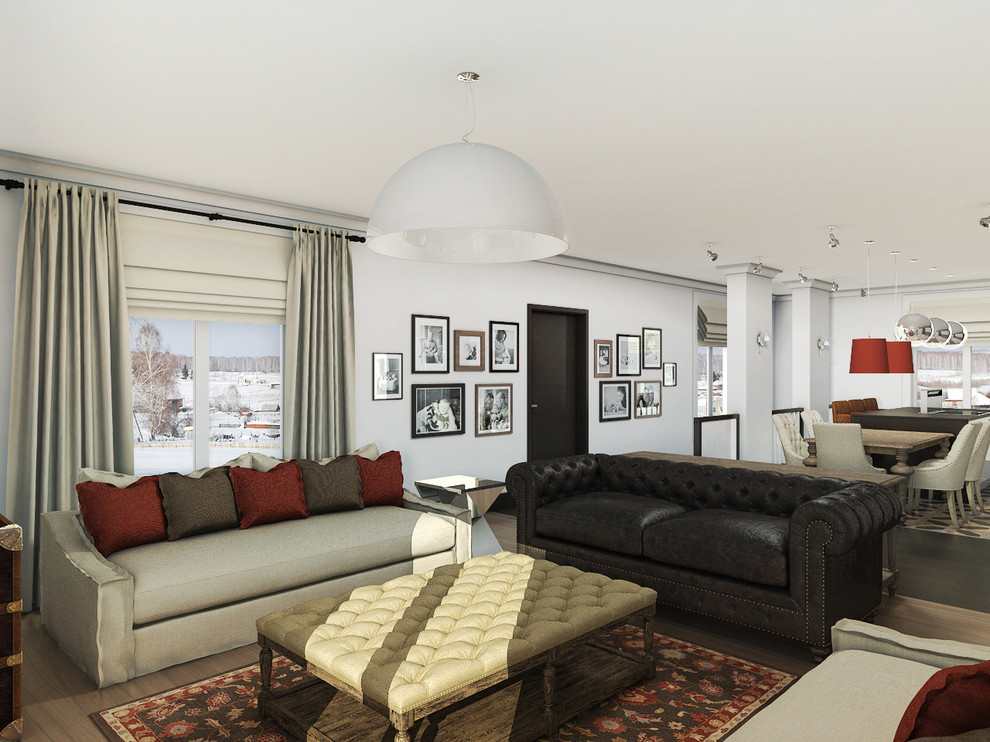 living room, lesnye polyany house