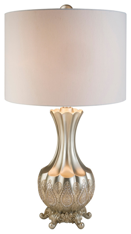 Silver Paisley Table Lamp