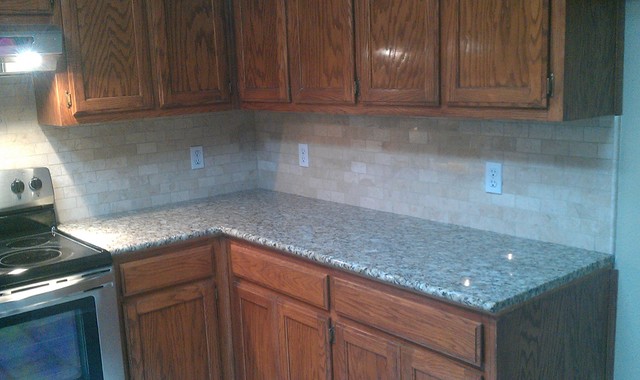 Kitchen Backsplash - Marble Subway Tile / Liner Tile - Traditional ...