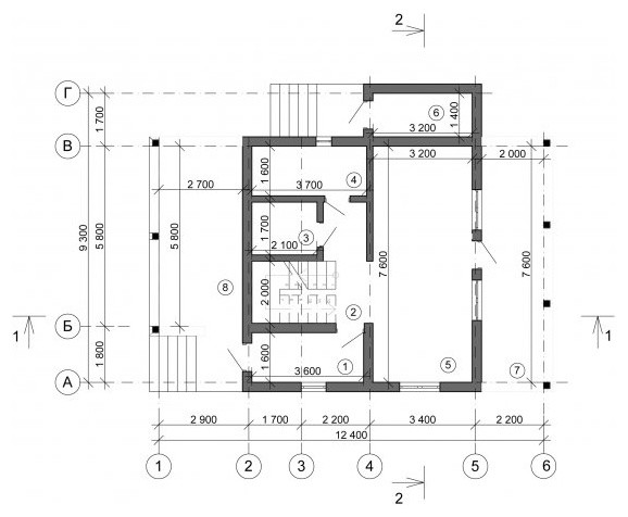 Каркасный индивидуальный дом на бетонном ленточном фундаменте [016.14]