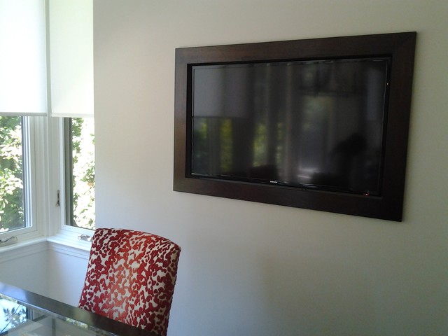 Wall Mounted Tv With Wood Frame Transitional Montreal Wall Mounted Tv With Wood Frame Transitional Montreal