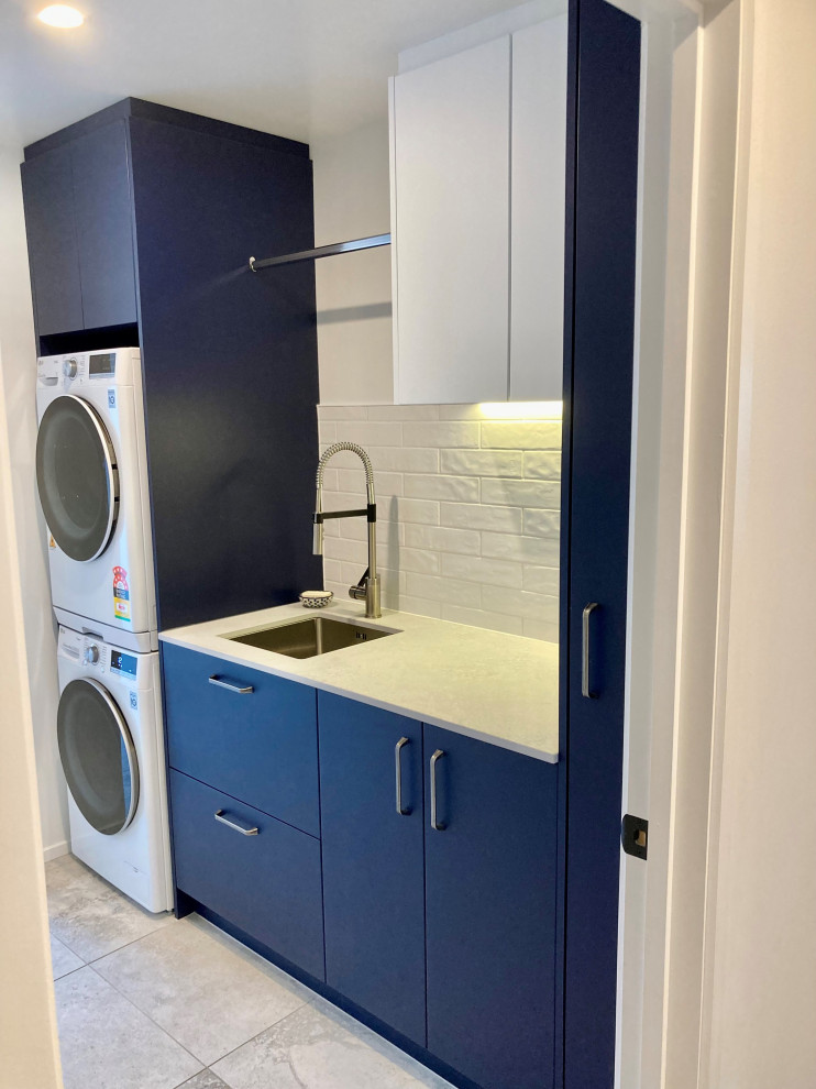 Design ideas for a contemporary laundry room in Christchurch.
