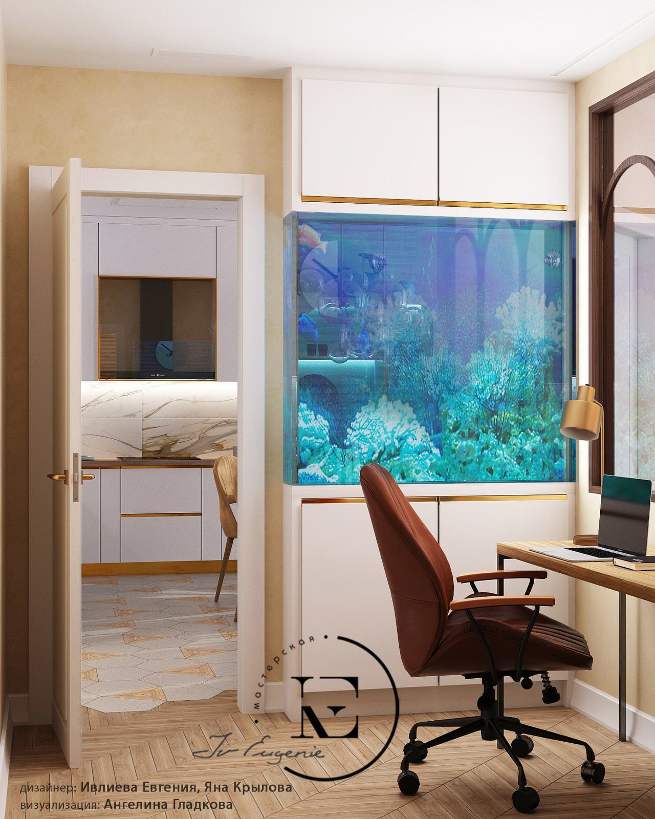 "Подводный мир" в московской квартире в стиле Soleray,