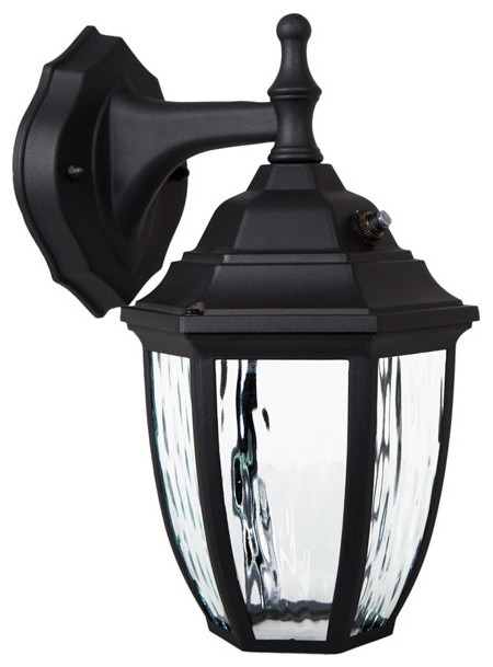 Maima Led Outdoor Wall Light Photocell Sensor Black W Clear Maima Led Outdoor Wall Light Photocell Sensor Black W Clear Water Glass Traditional Lights And Sconces By Maimastyle