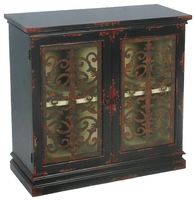 Sterling Industries Country Estate Cabinet, Black and Autumn Rust