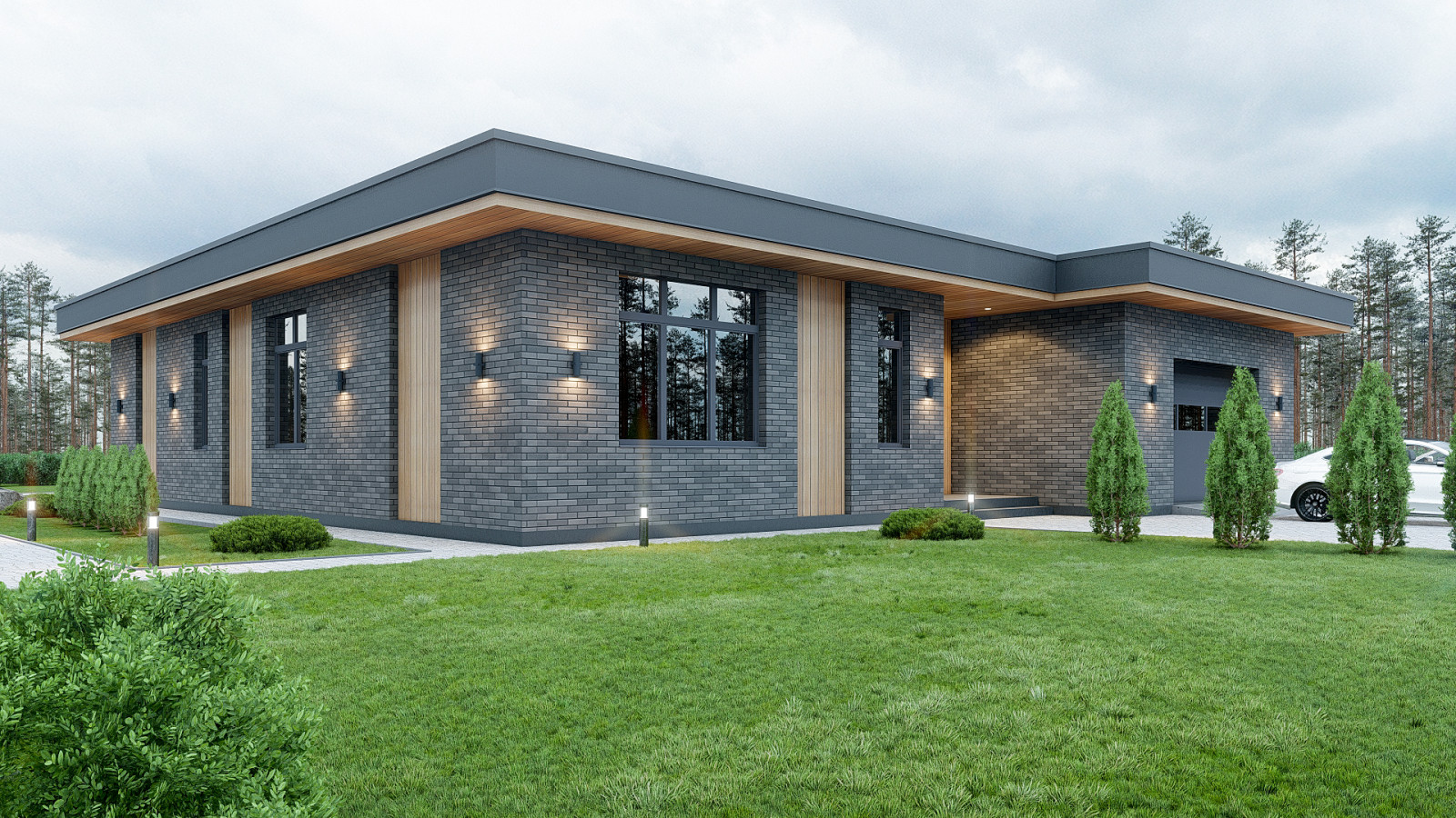 Проект одноэтажного дома в стиле Прерий 230 кв.м