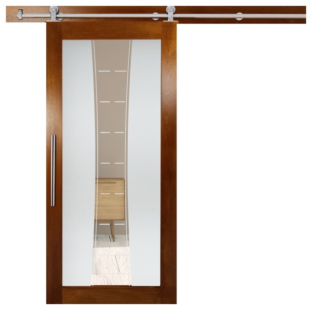 Genuine Solid Tropical Oak Wood Sliding Barn Door With Gl Insert Genuine Solid Tropical Oak Wood Sliding Barn Door With Gl Insert Right