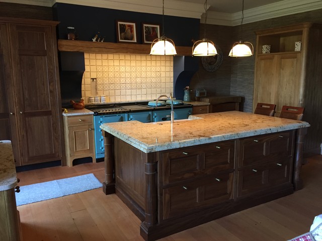 Solid Walnut & Oak kitchen country-kitchen