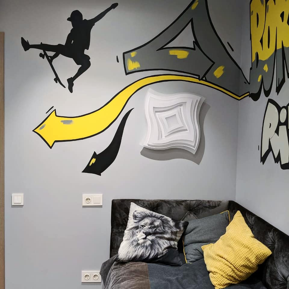 Граффити в комнате подростка