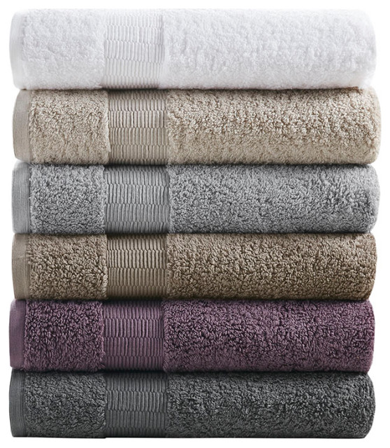 Madison Park Signature Luce 100% Egyptian Cotton Towel Set - 6 Piece, 650 GSM, Ultra Soft & Absorbent, White - View #2