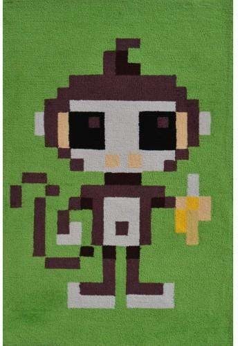 Pixel Monkey Teenage Room Area Rug Green Brown Yellow 2 8 X4 8