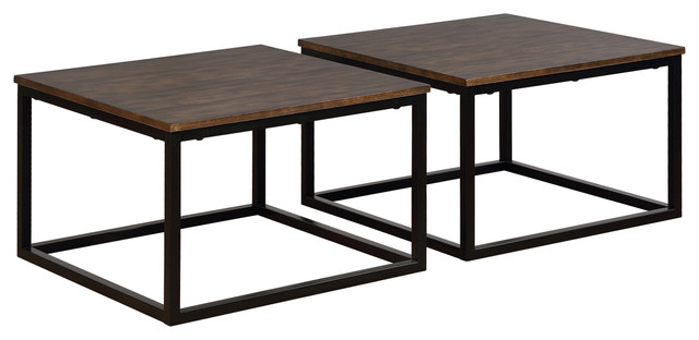Arcadia Acacia Wood Set Of 2 Square Coffee Tables Arcadia Acacia Wood Set Of 2 Square Coffee Tables