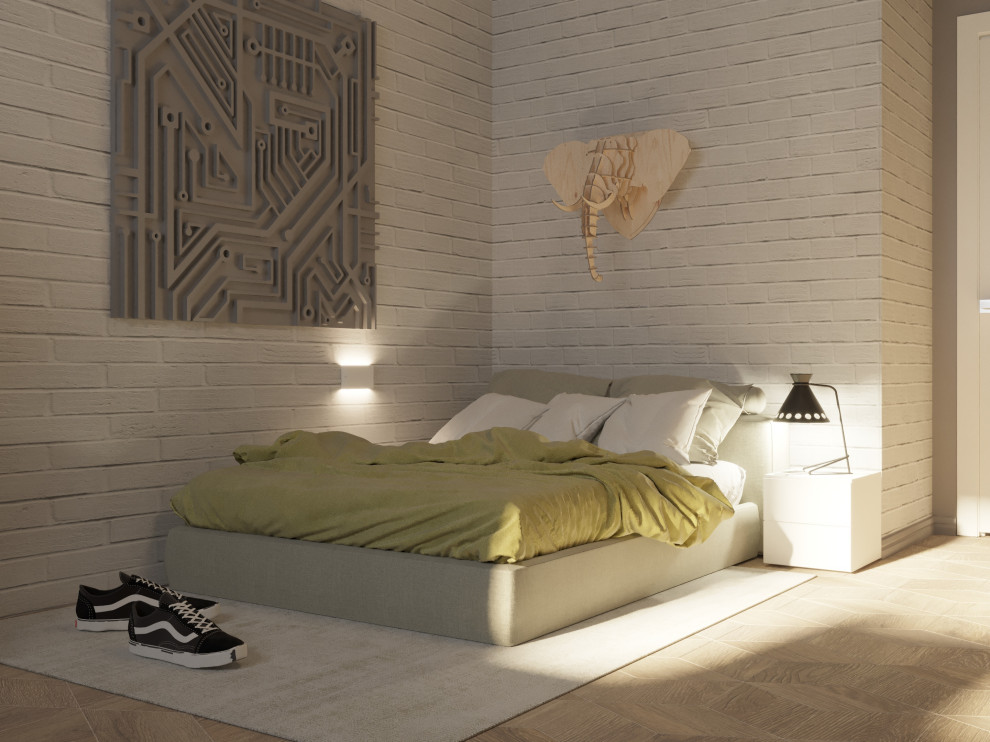 Комната для мальчика-подростка в проекте 2-х комнатной квартиры для молодой семь