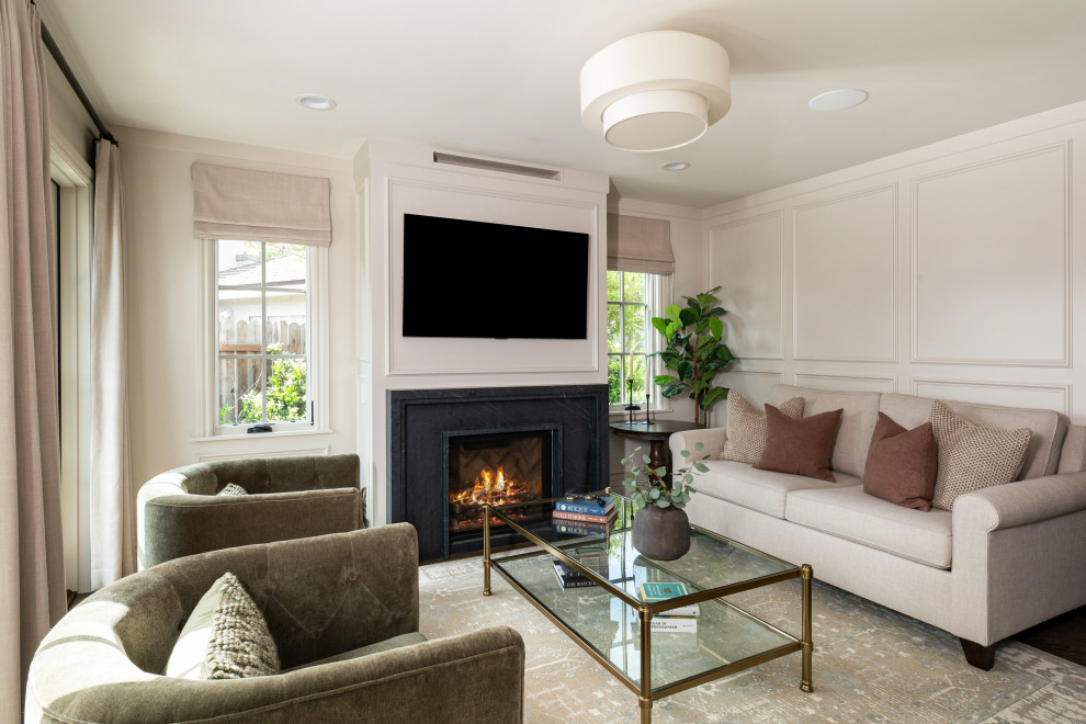 Transitional living room photo in Orange County