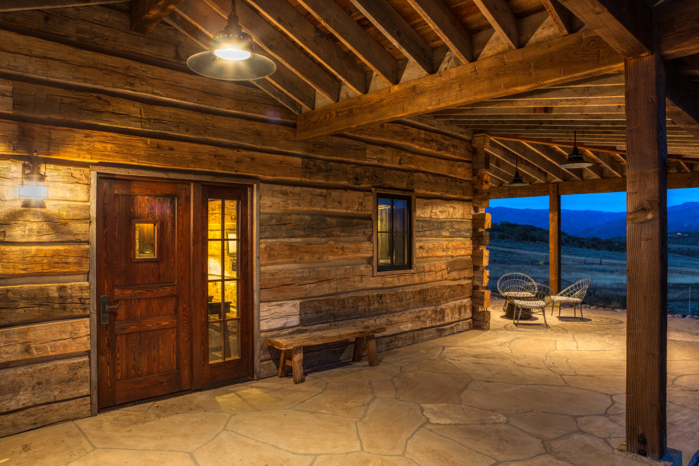 Inspiration for a rustic home design remodel in Denver
