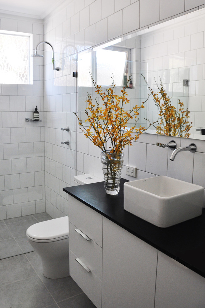 Eclectic bathroom in Perth.
