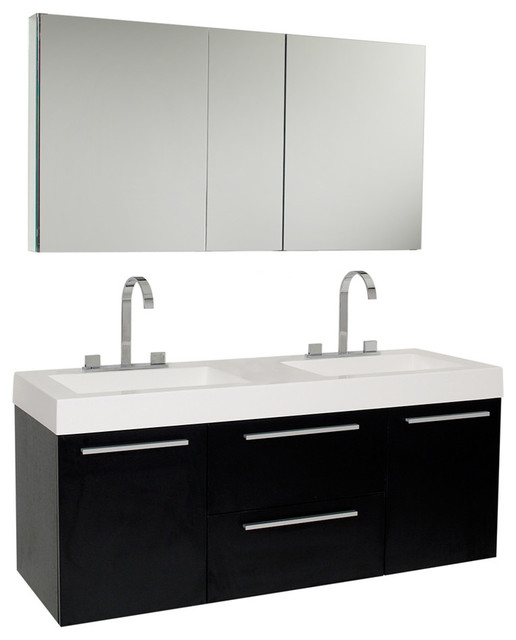 Fresca Opulento Double Sink Vanity W Medicine Cabinet Modern Bathroom Vanities And Sink Consoles By Bathroom Marketplace