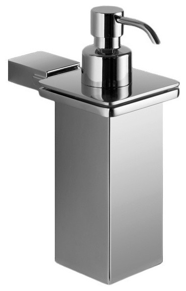 square chrome soap dispenser